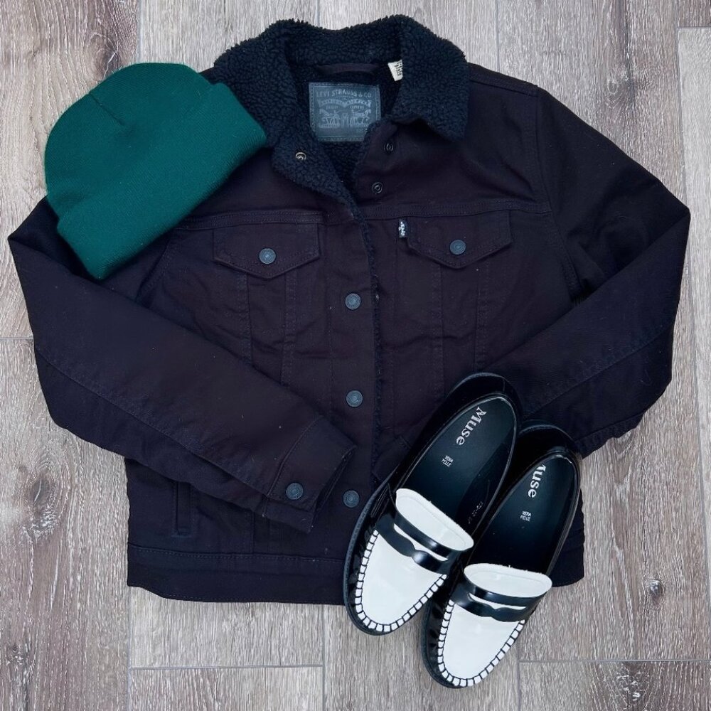 Levi's Black Sherpa Jean Jacket